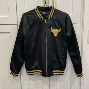 NBA UNK Chicago Bulls Black and Gold Bomber Jacket